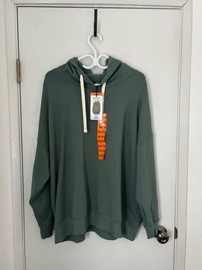 Buffalo David Bitton Olive Green Hoodie with Cream Drawstrings